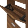 Mueble zapatero madera contrachapada marrón roble 59x17x108 cm en Zapateros y organizadores de calzado | Comprar online en Foru.