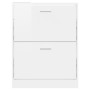 Mueble zapatero madera contrachapada blanco brillo 59x17x81 cm en Zapateros y organizadores de calzado | Comprar online en Foru.