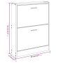 Mueble zapatero madera contrachapada blanco brillo 59x17x81 cm en Zapateros y organizadores de calzado | Comprar online en Foru.