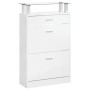 Mueble zapatero madera contrachapada blanco brillo 63x24x104 cm en Zapateros y organizadores de calzado | Comprar online en Foru