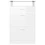 Mueble zapatero madera contrachapada blanco brillo 63x24x104 cm en Zapateros y organizadores de calzado | Comprar online en Foru