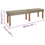 Banco Natural 160 x 35 x 45 cm Madera de mango maciza en Bancos | Comprar online en Foru.es