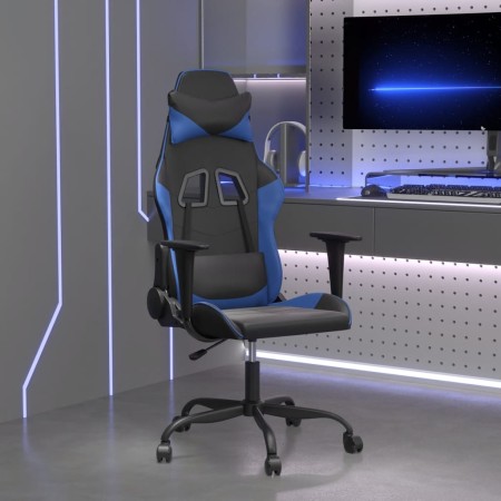 Silla gaming de masaje cuero sintético negro y azul en Sillas gaming | Comprar online en Foru.es