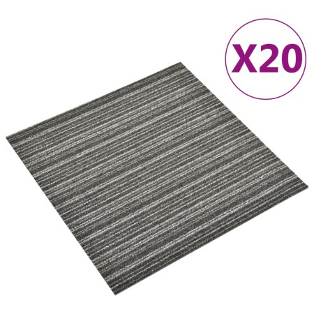 Baldosa de suelo de moqueta 20 uds 5m² 50x50cm antracita rayada en Materiales de construcción | Comprar online en Foru.es