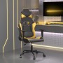 Silla gaming de masaje cuero sintético negro y dorado en Sillas gaming | Comprar online en Foru.es