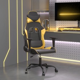 Silla gaming de masaje cuero sintético negro y dorado en Sillas gaming | Comprar online en Foru.es