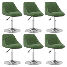 Silla de comedor giratoria 6 uds terciopelo verde oscuro en Sillas de comedor | Comprar online en Foru.es