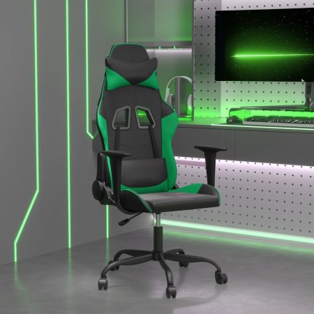 Silla gaming de masaje cuero sintético negro y verde en Sillas gaming | Comprar online en Foru.es