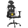 Silla gaming de masaje cuero sintético negro y blanco en Sillas gaming | Comprar online en Foru.es
