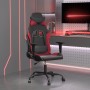 Silla gaming de masaje cuero sintético negro y rojo vino tinto en Sillas gaming | Comprar online en Foru.es