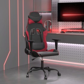 Silla gaming de masaje cuero sintético negro y rojo vino tinto en Sillas gaming | Comprar online en Foru.es