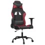 Silla gaming de masaje cuero sintético negro y rojo vino tinto en Sillas gaming | Comprar online en Foru.es