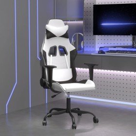 Silla gaming de masaje cuero sintético blanco y negro en Sillas gaming | Comprar online en Foru.es