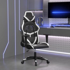 Silla gaming de masaje cuero sintético negro y blanco en Sillas gaming | Comprar online en Foru.es