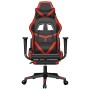 Silla gaming de masaje y reposapiés cuero sintético negro rojo en Sillas gaming | Comprar online en Foru.es