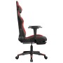 Silla gaming de masaje y reposapiés cuero sintético negro rojo en Sillas gaming | Comprar online en Foru.es
