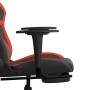 Silla gaming de masaje y reposapiés cuero sintético negro rojo en Sillas gaming | Comprar online en Foru.es