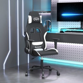 Silla gaming de masaje tela negro y blanco en Sillas gaming | Comprar online en Foru.es