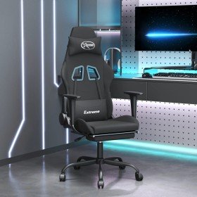 Silla gaming de masaje con reposapiés tela negro en Sillas gaming | Comprar online en Foru.es