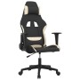 Silla gaming de masaje de tela negro y crema en Sillas gaming | Comprar online en Foru.es