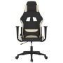 Silla gaming de masaje de tela negro y crema en Sillas gaming | Comprar online en Foru.es