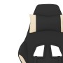 Silla gaming de masaje con reposapiés tela negro y crema en Sillas gaming | Comprar online en Foru.es