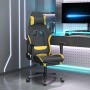 Silla gaming de masaje con reposapiés tela negro y amarillo en Sillas gaming | Comprar online en Foru.es