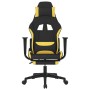 Silla gaming de masaje con reposapiés tela negro y amarillo en Sillas gaming | Comprar online en Foru.es