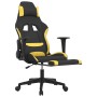 Silla gaming de masaje con reposapiés tela negro y amarillo en Sillas gaming | Comprar online en Foru.es