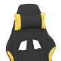 Silla gaming de masaje con reposapiés tela negro y amarillo en Sillas gaming | Comprar online en Foru.es