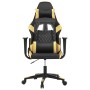 Silla gaming de masaje cuero sintético negro y dorado en Sillas gaming | Comprar online en Foru.es