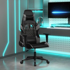 Silla gaming de masaje cuero sintético negro y gris en Sillas gaming | Comprar online en Foru.es