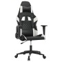 Silla gaming de masaje cuero sintético negro y blanco en Sillas gaming | Comprar online en Foru.es