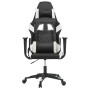 Silla gaming de masaje cuero sintético negro y blanco en Sillas gaming | Comprar online en Foru.es