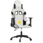 Silla gaming de masaje cuero sintético blanco y negro en Sillas gaming | Comprar online en Foru.es