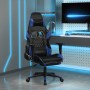 Silla gaming de masaje y reposapiés cuero sintético negro azul en Sillas gaming | Comprar online en Foru.es