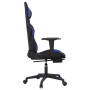 Silla gaming de masaje y reposapiés cuero sintético negro azul en Sillas gaming | Comprar online en Foru.es