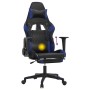 Silla gaming de masaje y reposapiés cuero sintético negro azul en Sillas gaming | Comprar online en Foru.es