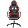 Silla gaming de masaje y reposapiés cuero sintético negro rojo en Sillas gaming | Comprar online en Foru.es