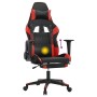 Silla gaming de masaje y reposapiés cuero sintético negro rojo en Sillas gaming | Comprar online en Foru.es