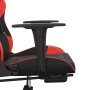 Silla gaming de masaje y reposapiés cuero sintético negro rojo en Sillas gaming | Comprar online en Foru.es