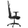 Silla gaming masaje y reposapiés cuero sintético negro blanco en Sillas gaming | Comprar online en Foru.es