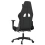 Silla gaming masaje y reposapiés cuero sintético negro blanco en Sillas gaming | Comprar online en Foru.es