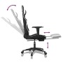 Silla gaming masaje y reposapiés cuero sintético negro blanco en Sillas gaming | Comprar online en Foru.es