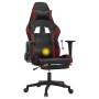 Silla gaming masaje reposapiés cuero sintético negro rojo tinto en Sillas gaming | Comprar online en Foru.es