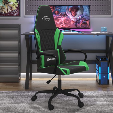 Silla gaming de masaje cuero sintético negro y verde en Sillas gaming | Comprar online en Foru.es