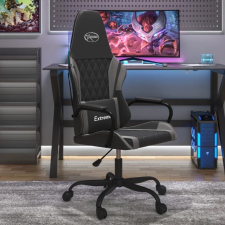 Silla gaming de masaje cuero sintético negro y gris en Sillas gaming | Comprar online en Foru.es