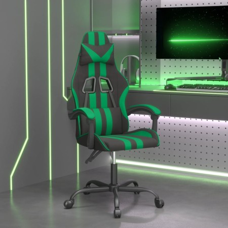 Silla gaming giratoria cuero sintético negro y verde en Sillas gaming | Comprar online en Foru.es