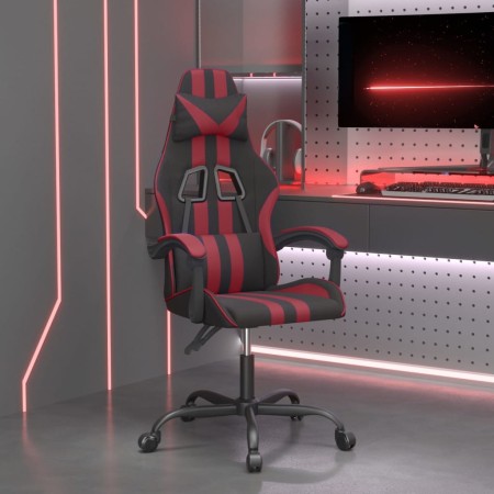 Silla gaming giratoria cuero sintético negro y rojo vino tinto en Sillas gaming | Comprar online en Foru.es