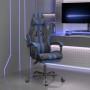Silla gaming giratoria y reposapiés cuero sintético negro azul en Sillas gaming | Comprar online en Foru.es